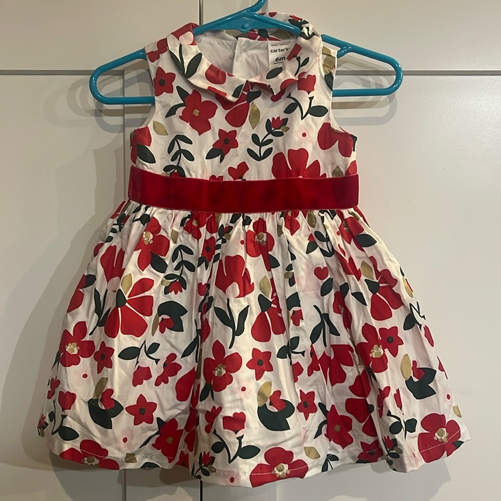 Carters 6mo floral dress perfect for Christmas photo shoots